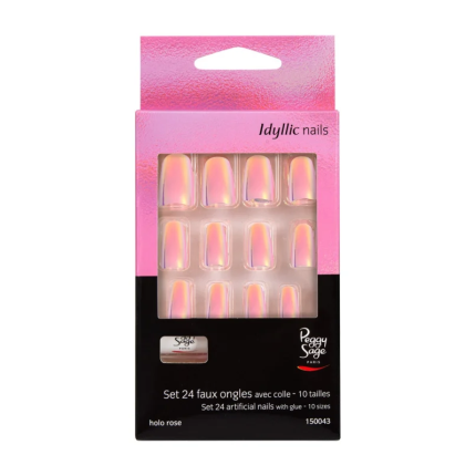 Peggy Sage Σετ Ψεύτικων Νυχιών Holo Rose x24