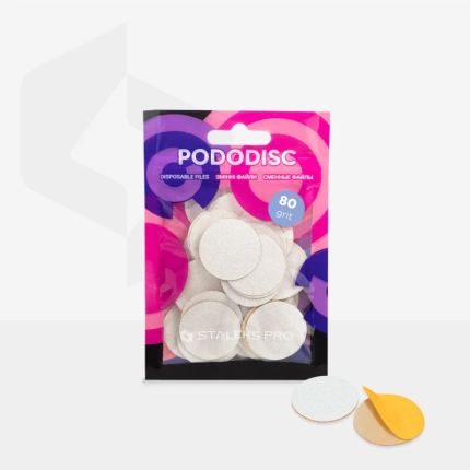 Pododisc Ανταλλακτικά Σμυριδόχαρτα Staleks Pro Λευκά 25mm 80grit 50τμχ - 2