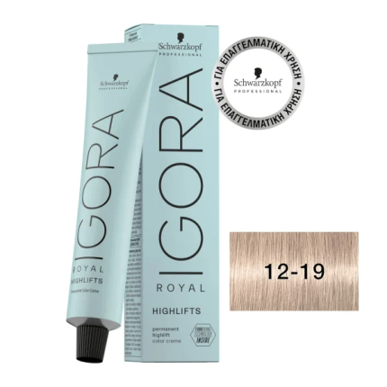 Schwarzkopf Igora Royal Βαφή Μαλλιών 12-19 Ξανθιστικό Σαντρέ Βιολέ 60ml