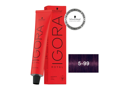 Schwarzkopf Igora Royal Βαφή Μαλλιών 5-99 Καστανό Ανοιχτό Έντονο Βιολέ 60ml product image