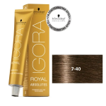 Schwarzkopf Igora Royal Βαφή Μαλλιών 7-40 Ξανθό Μεσαίο Μπεζ Φυσικό 60ml