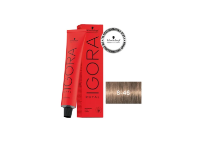 Schwarzkopf Igora Royal Βαφή Μαλλιών 8-46 Ξανθό Ανοιχτό Μπεζ Μαρόν 60ml - 2