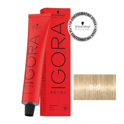 Schwarzkopf Igora Royal Βαφή Μαλλιών 9-0 Ξανθό Πολύ Ανοιχτό 60ml