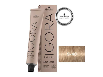 Schwarzkopf Igora Royal Βαφή Μαλλιών 9-40 Ξανθό Πολύ Ανοιχτό Μπεζ Φυσικό 60ml - 2