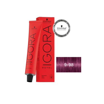 Schwarzkopf Igora Royal Βαφή Μαλλιών 9-98 Ξανθό Πολύ Ανοιχτό Βιολέ Κόκκινο 60ml 2