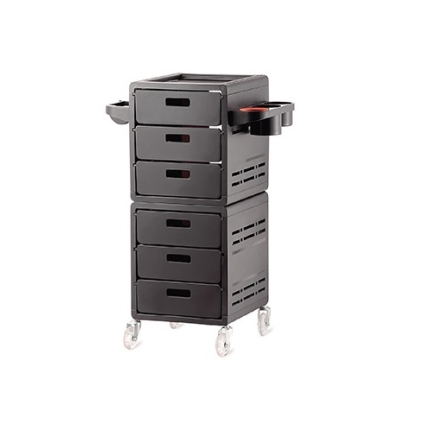 Βοηθός Κομμωτηρίου με 6 Συρτάρια Μαύρος HB6001