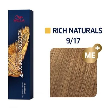Wella Koleston Βαφή Μαλλιών 9/17 Πολύ Ανοιχτό Ξανθό Σαντρέ Καφέ 60ml