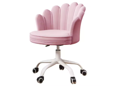 Καρέκλα Αισθητικής Με Ροδάκια και Σχήμα Κοχύλι HB7005 Ροζ