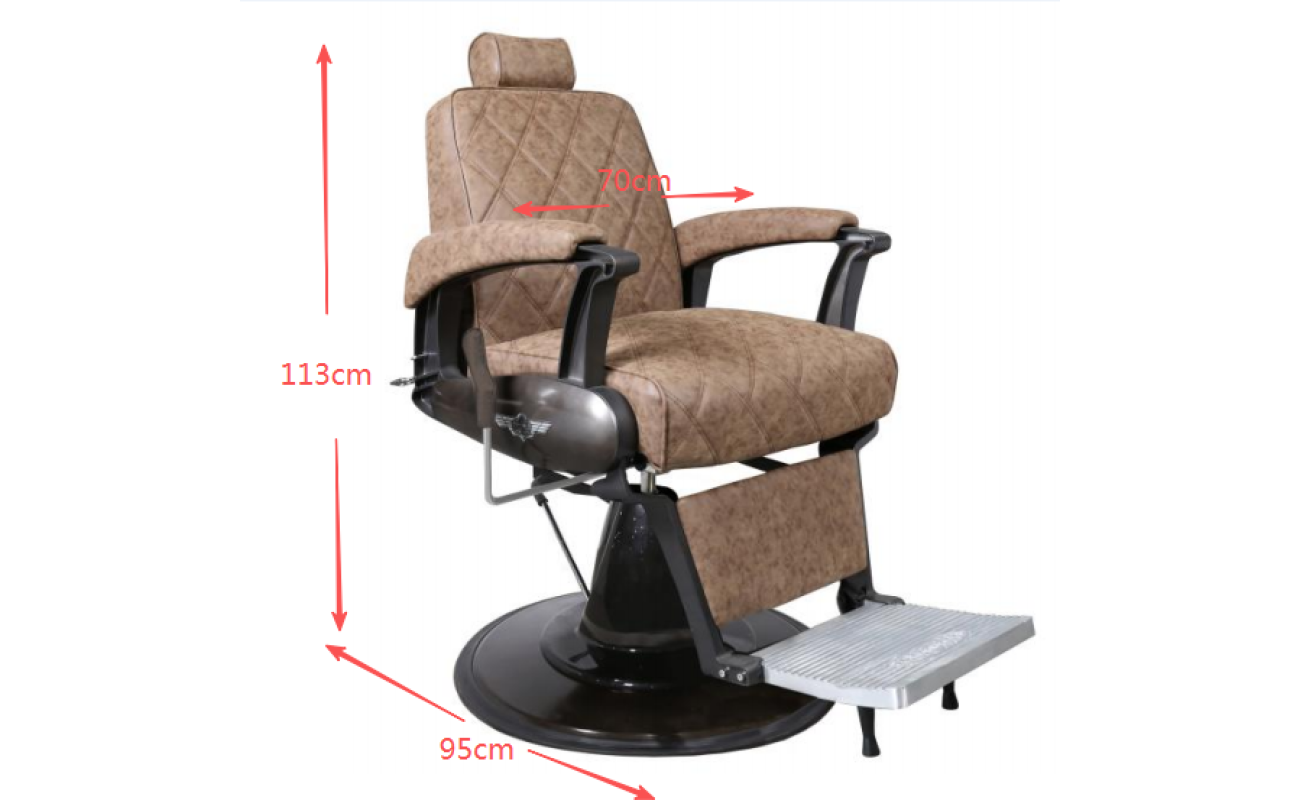 Καρέκλα Barber Roky Καφέ Με Λευκή Βάση