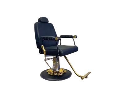 Καρέκλα Barber Μαύρη ΗΒ1018 Με Χρυσές Λεπτομέρειες
