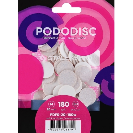 Pododisc Ανταλλακτικά Σμυριδόχαρτα Staleks Pro Λευκά 20mm 180grit 50τμχ