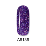 Aloha Ημιμόνιμο A8136 Violet Pixie Glitter-Βιολετί Pixie Glitter 8ml - 2