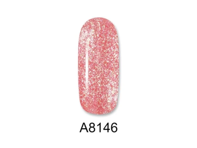 Aloha Ημιμόνιμο A8146 Rose Orange Glitter-Πορτοκαλί Τριανταφυλλί Glitter 8ml - 2