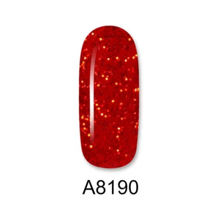 Aloha Ημιμόνιμο A8190 Red Carpet With Red Shimmer-Κόκκινο Γιορτινό Με Κόκκινο Shimmer 8ml - 2