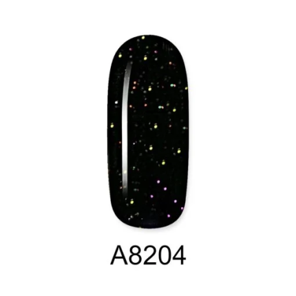 Aloha Ημιμόνιμο A8204 Black With Iridescent Shimmer-Μαύρο Με Ιριδίζον Shimmer 8ml - 2