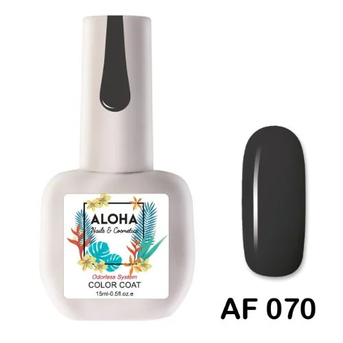 Aloha Ημιμονιμο Βερνικι Af070 Γκρι Ανθρακι 15ml - Aloha Ημιμόνιμα Βερνίκια 15ml Aloha Ημιμονιμο Βερνικι Af070 Γκρι Ανθρακι 15ml
