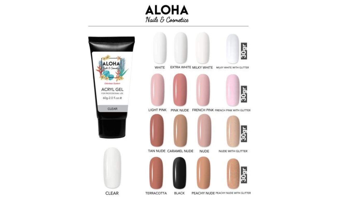 Aloha Acryl Gel Clear-Διάφανο UV/LED 30g
