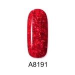 Aloha Ημιμόνιμο A8191 Red With Red  Glitter & Payettes-Κόκκινο Με Κόκκινο Glitter & Παγιέτες 8ml