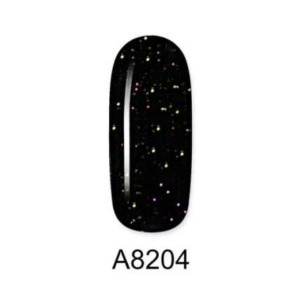 Aloha Ημιμόνιμο A8204 Black With Iridescent Shimmer-Μαύρο Με Ιριδίζον Shimmer 8ml