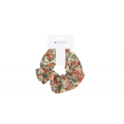 Azade Scrunchies Floral Μουσταρδί Πράσινο