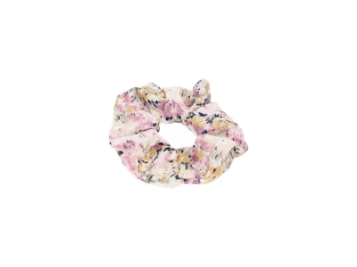 Azade Scrunchies Floral Πράσινο Ανοιχτό Ροζ 2τμχ
