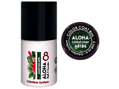 Ημιμονιμο Βερνικι Aloha A8184 Πρασινο Σκουρο Μεταλλικο Με Γκλιτερ 8ml