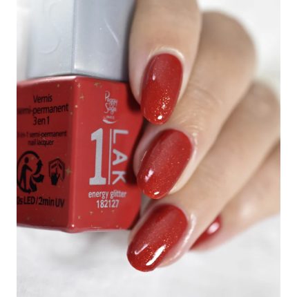 Peggy Sage 1-LAK Ημιμόνιμο Βερνίκι Νυχιών Energy Glitter 5ml - 2