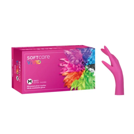 Soft Care Γαντια Νιτριλιου Vivid Fuchsia Medium 100τμχ